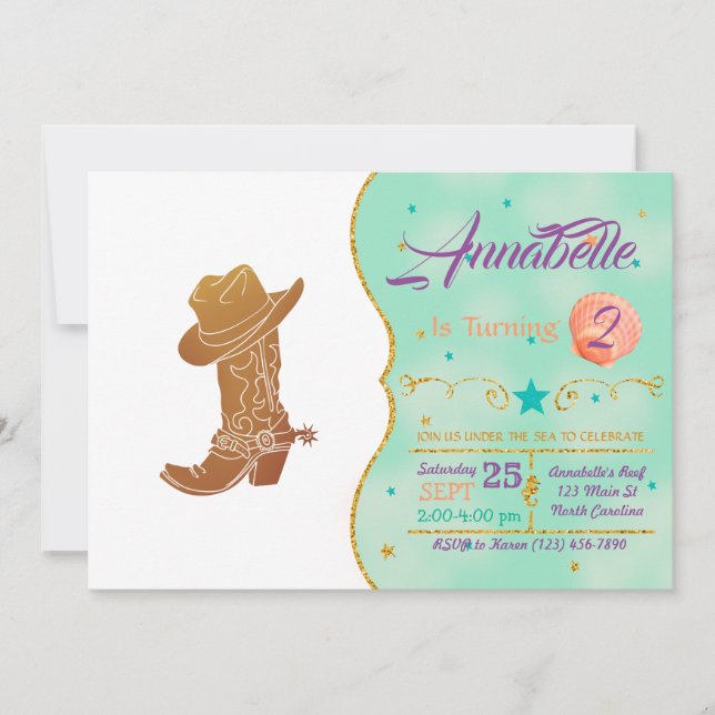 Country Boot and hat silhouette Invitation (Front)