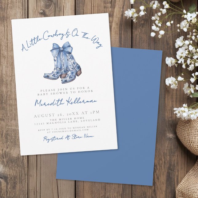 Country Bow Cowboy Baby Shower Invitation (Country Bow Cowboy Baby Shower Invitation)