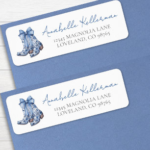 Country Bow Cowboy Boots Return Address Return Address Label