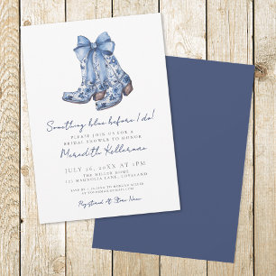 Country Bow Cowboy Bridal Shower Invitation