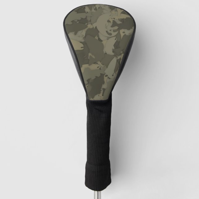 Country Boy Fishing Camouflage Pattern Golf Head Cover (Front)