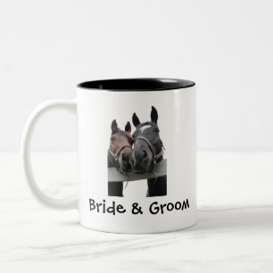 Country Bride and Groom Two-Tone Coffee Mug