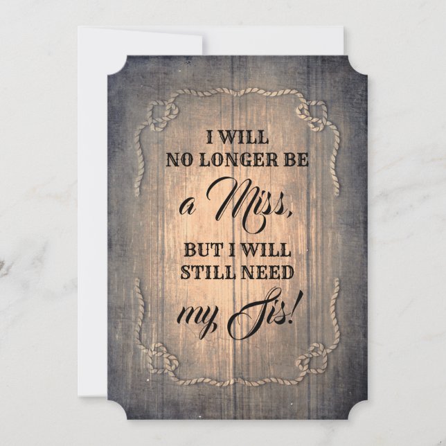 Country Bridesmaid / Maid of Honour Proposal Invitation (Front)