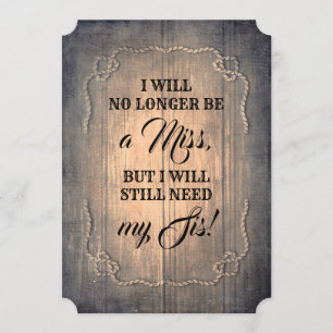 Country Bridesmaid / Maid of Honour Proposal Invitation