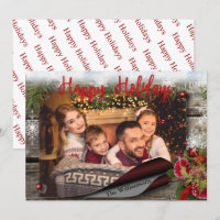 Country Bulletin Board Happy Holidays Photo Card