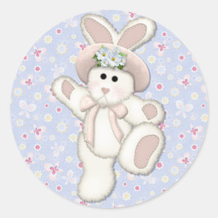 Country Bunny Classic Round Sticker