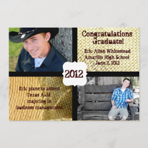 Country Burlap Photo Graduation Announcement