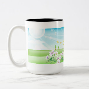 Country Butterfly Two-Tone Coffee Mug