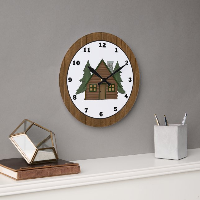 Country Cabin cartoon wall clock (Office)