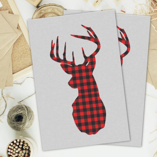 country cabin red buffalo plaid christmas deer tissue paper (country cabin red buffalo plaid christmas deer tissue paper)