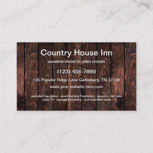 Country Cabin Vacation Property Rentals Business Card