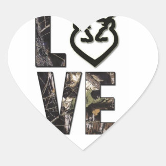 Country Camo Love Heart Stickers