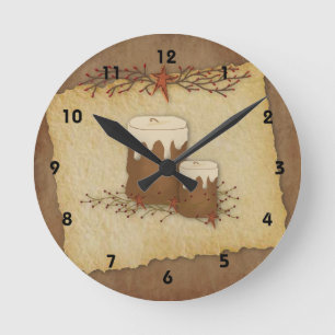 Country Candles Wall Clock