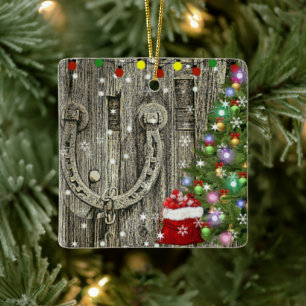 Country Charm Christmas Ceramic Ornament