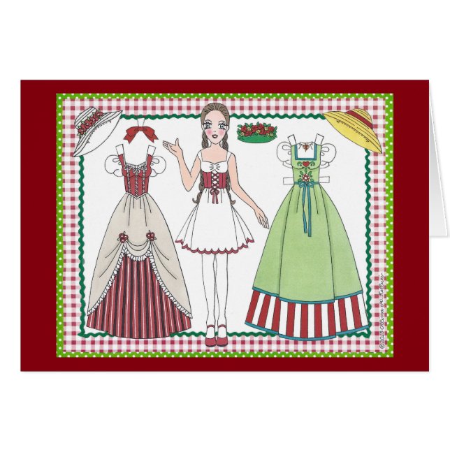 Country Charm Paper Doll Card by Alina Kolluri (Front Horizontal)