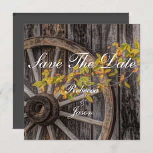 Country Charm - Rustic Western Wagon Wheel Invitation