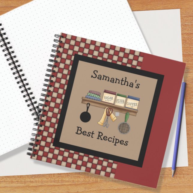 Country Check Recipe Spiral Notebook (Creator Uploaded)
