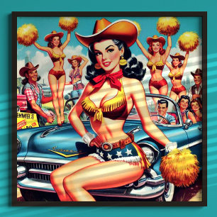 Country Cheerleader Pin-up Poster