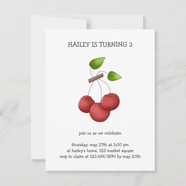 Country Cherries · Cherries Invitation (Front)