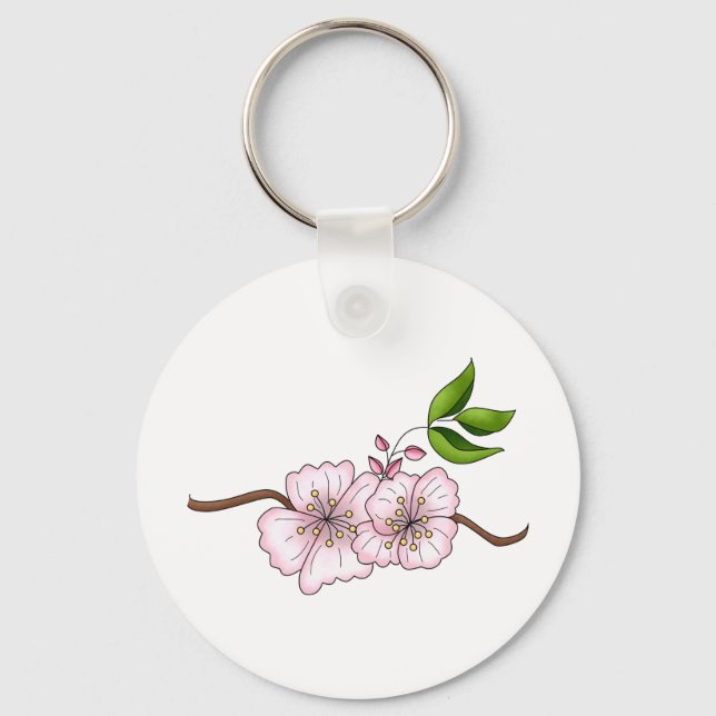 Country Cherries · Cherry Blossom Branch Key Ring (Front)