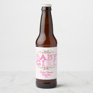 Country Chic, Baby Girl, Baby Shower Beer Bottle Label