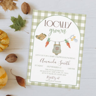 Country Chic Baby Shower Locally Grown Theme Invitation