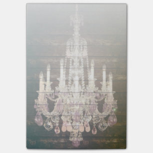 Country chic barn wood Rustic vintage chandelier Post-it Notes