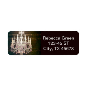 Country chic barn wood Rustic vintage chandelier Return Address Label
