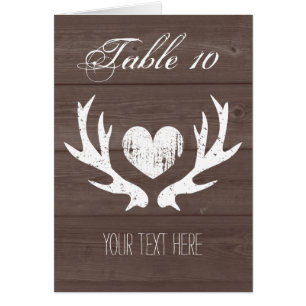 Country chic deer antler wedding table place cards