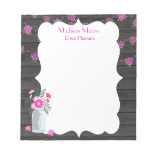 Country Chic Light Strings Event Planner Notepad