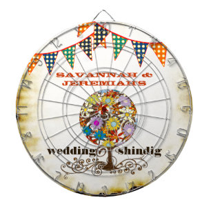Country Chic Rustic Circle of Love Dart Board