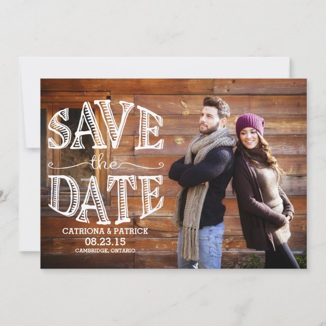 Country Chic Rustic Save the Date Photo (Front)