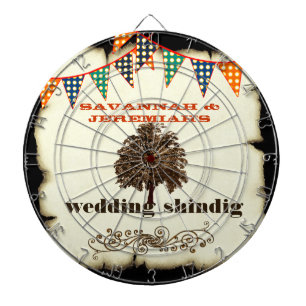 Country Chic Rustic Wedding Dart Board