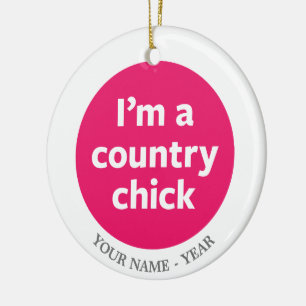 Country Chick Ceramic Tree Decoration