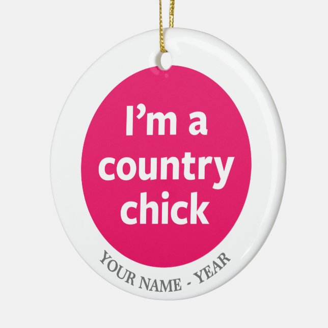Country Chick Ceramic Tree Decoration (Left)