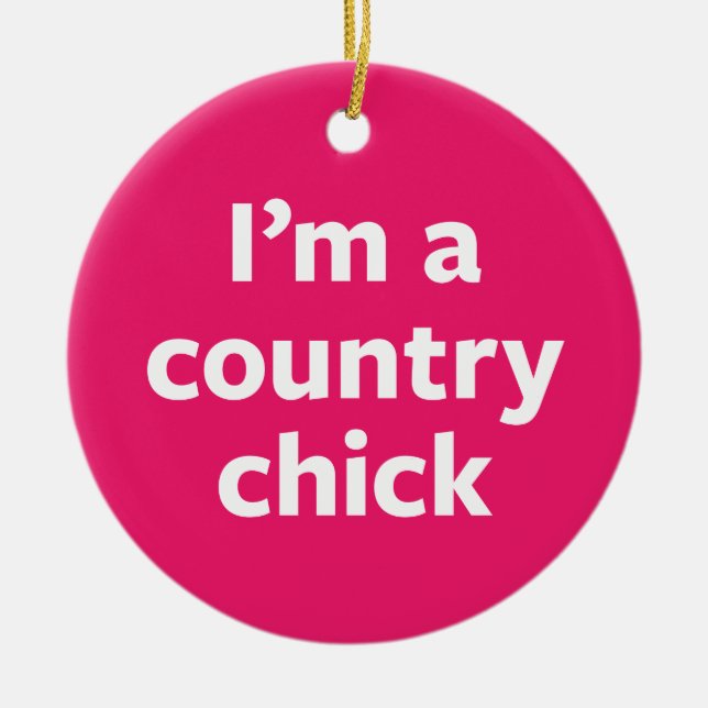 Country Chick Ceramic Tree Decoration (Front)
