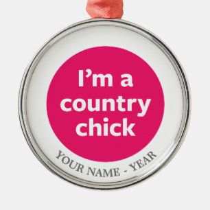 Country Chick Metal Tree Decoration