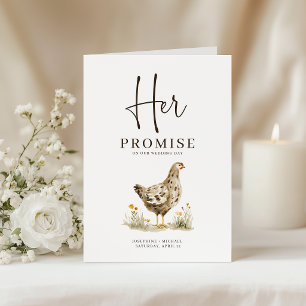 Country Chicken Her Promise Vows Book Wedding Card