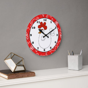 Country Chicken Paisley wall clock