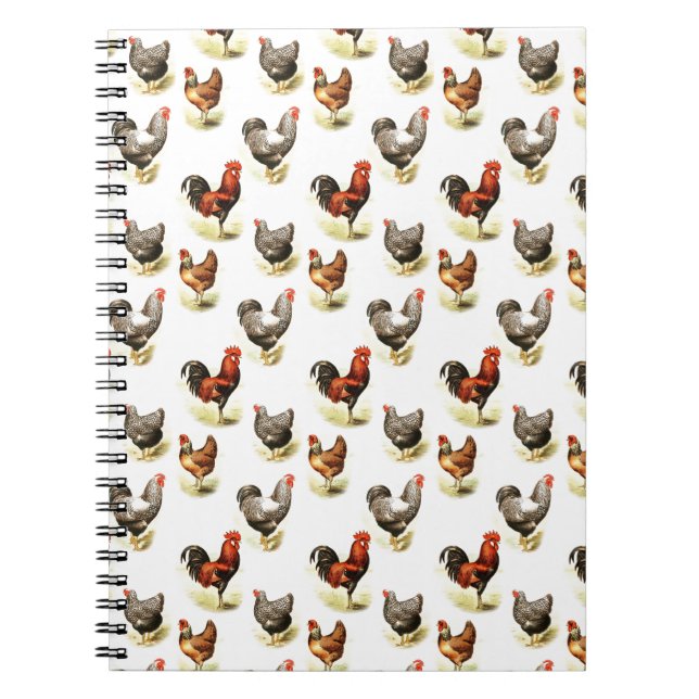Country Chicken Pattern Notebook (Front)