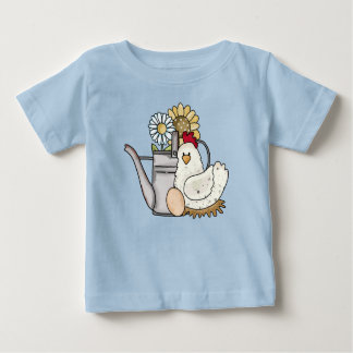 Country Chicken Watering Can Sunflower Daisy Kid's Baby T-Shirt
