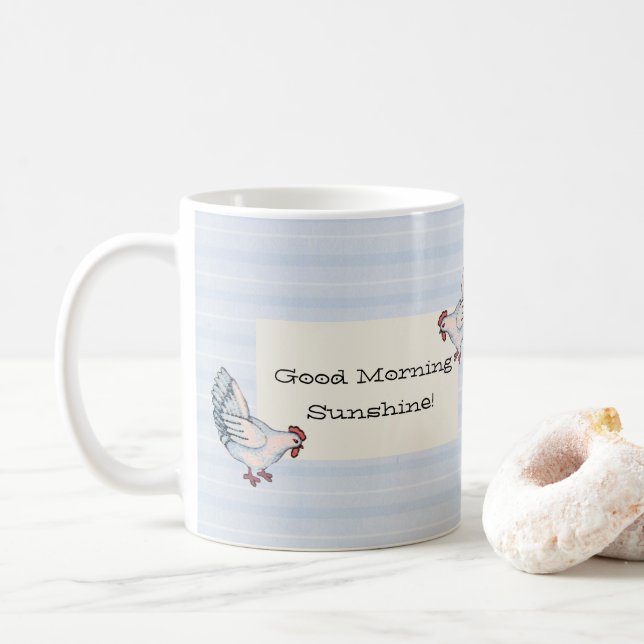 Country Chickens  Coffee Mug (With Donut)