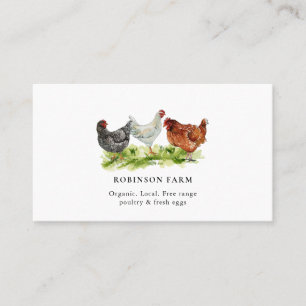 Country Chickens Hens Fresh eggs Farmer Business Card