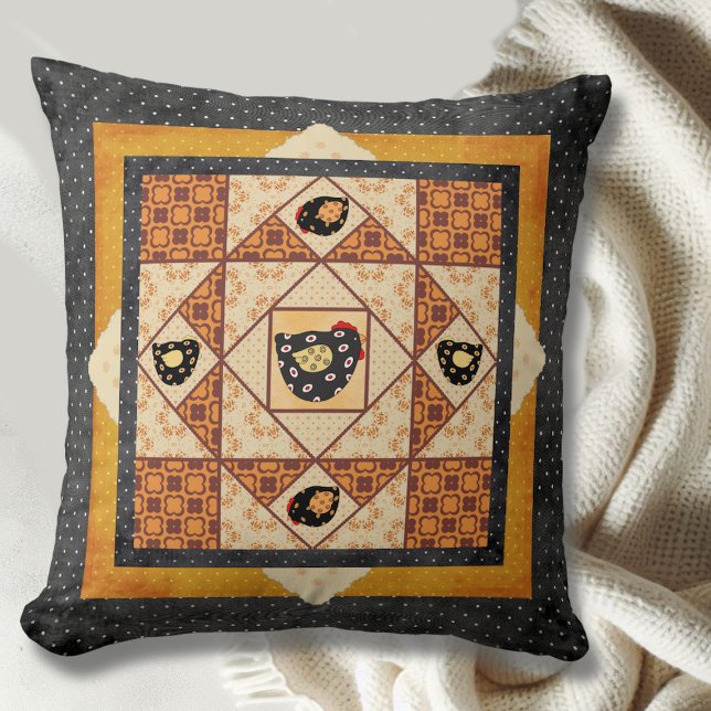 Country Chicks Faux Patchwork Pillow (Creator Uploaded)