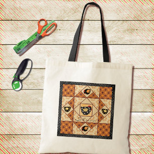 Country Chicks Faux Quilt Block Tote Bag