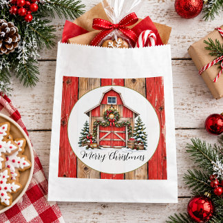 Country Christmas Barn Christmas Favour Bag