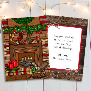 Country Christmas   Cowboy Boot Stockings   Card