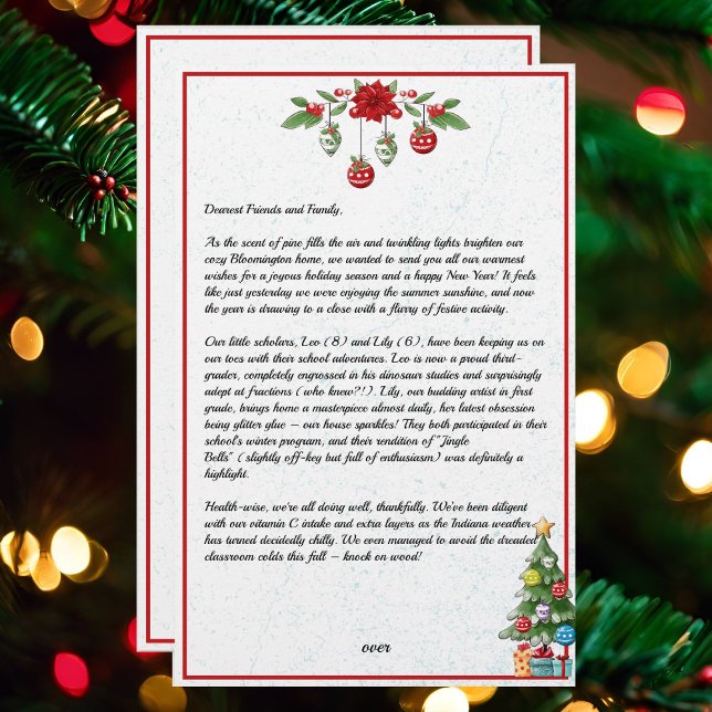 Country Christmas Family Newsletter Both Sides Stationery (Creator Uploaded)