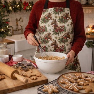Country Christmas Horses Apron
