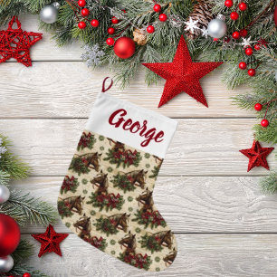 Country Christmas Horses Large Christmas Stocking